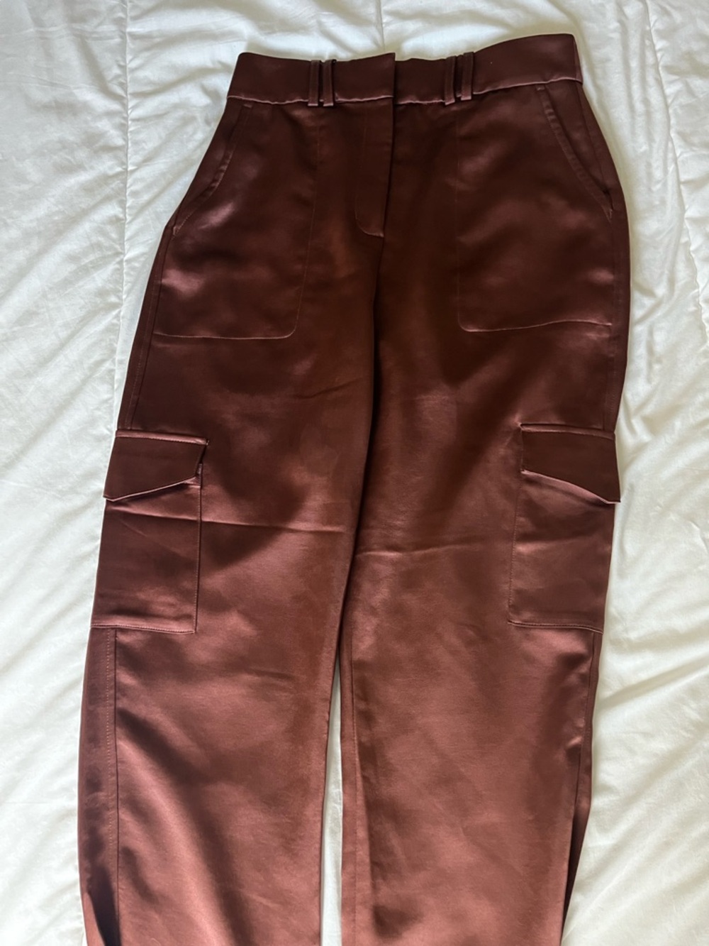 Express Women's High-Rise Cargo Pants - Rust Brown